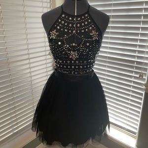 Black Two Piece Cocktail Dress